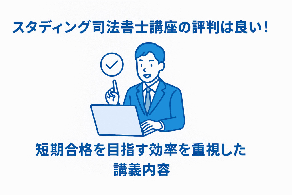 スタディングの司法書士講座の評判は良い