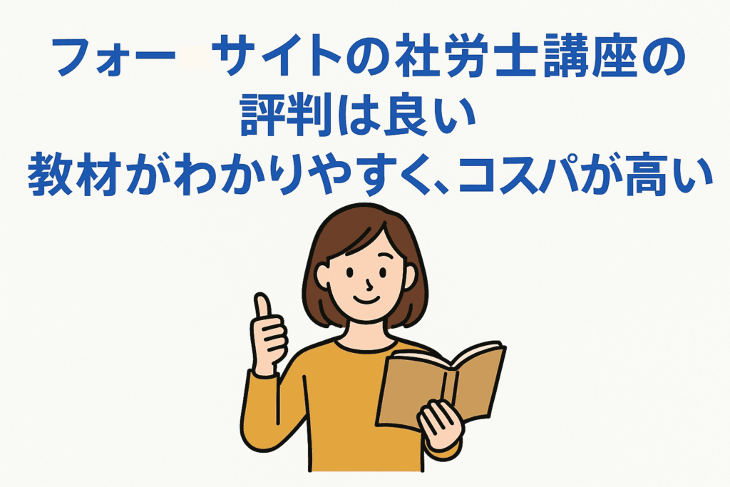 フォーサイトの社労士講座の評判は良い