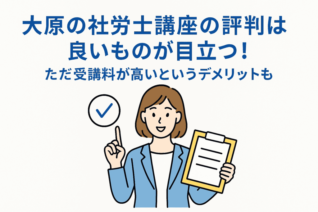 大原の社労士講座の評判は良いものが目立つ