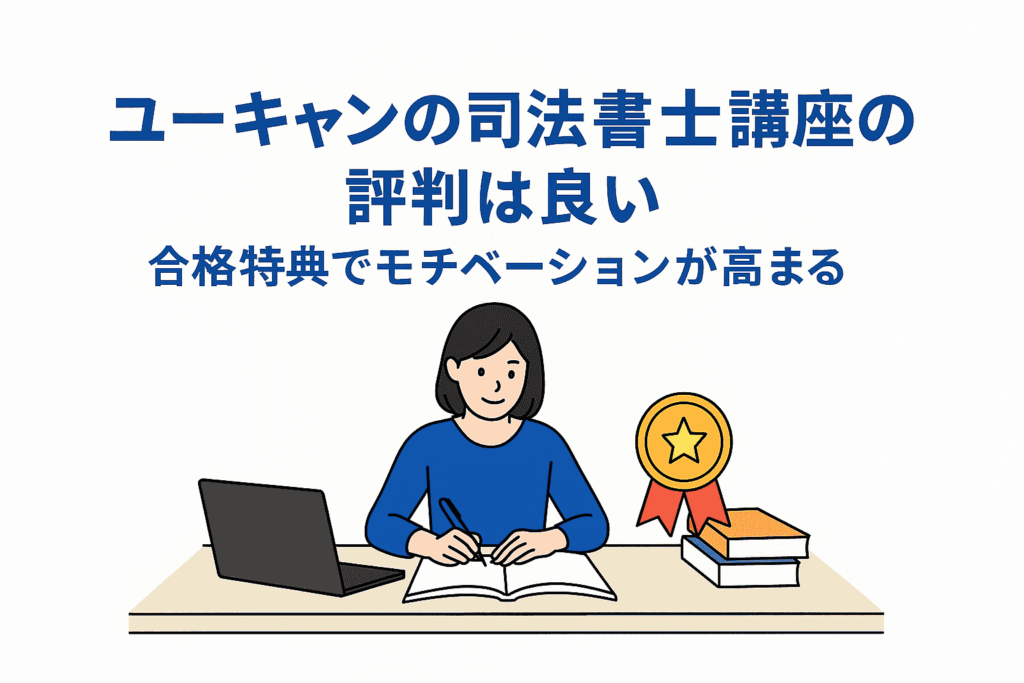 ユーキャンの司法書士講座の評判は良い