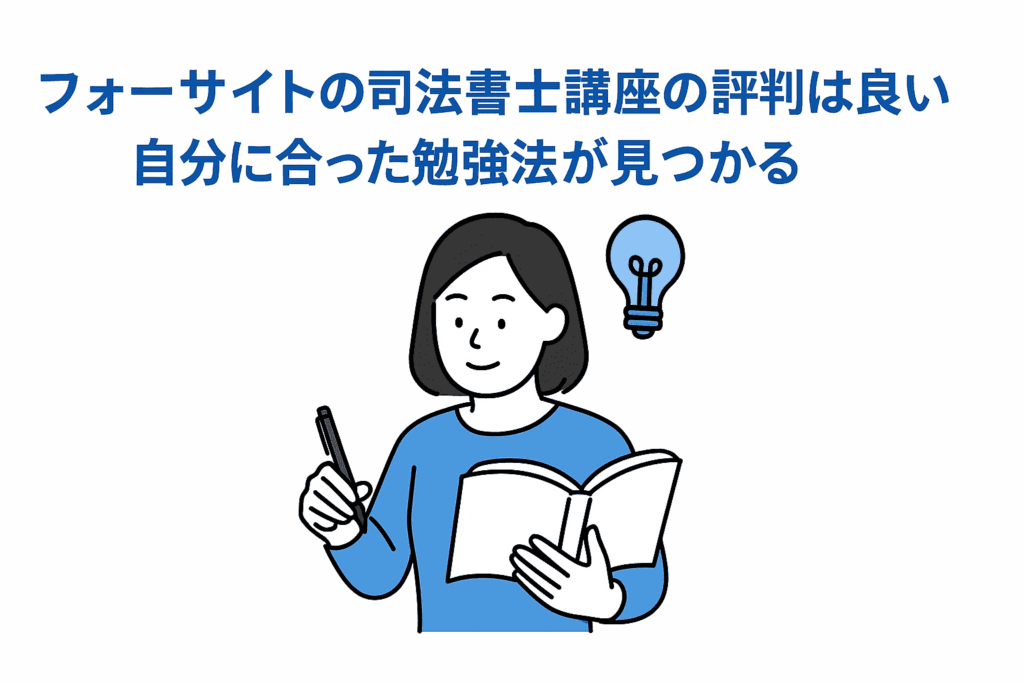フォーサイトの司法書士講座の評判は良い