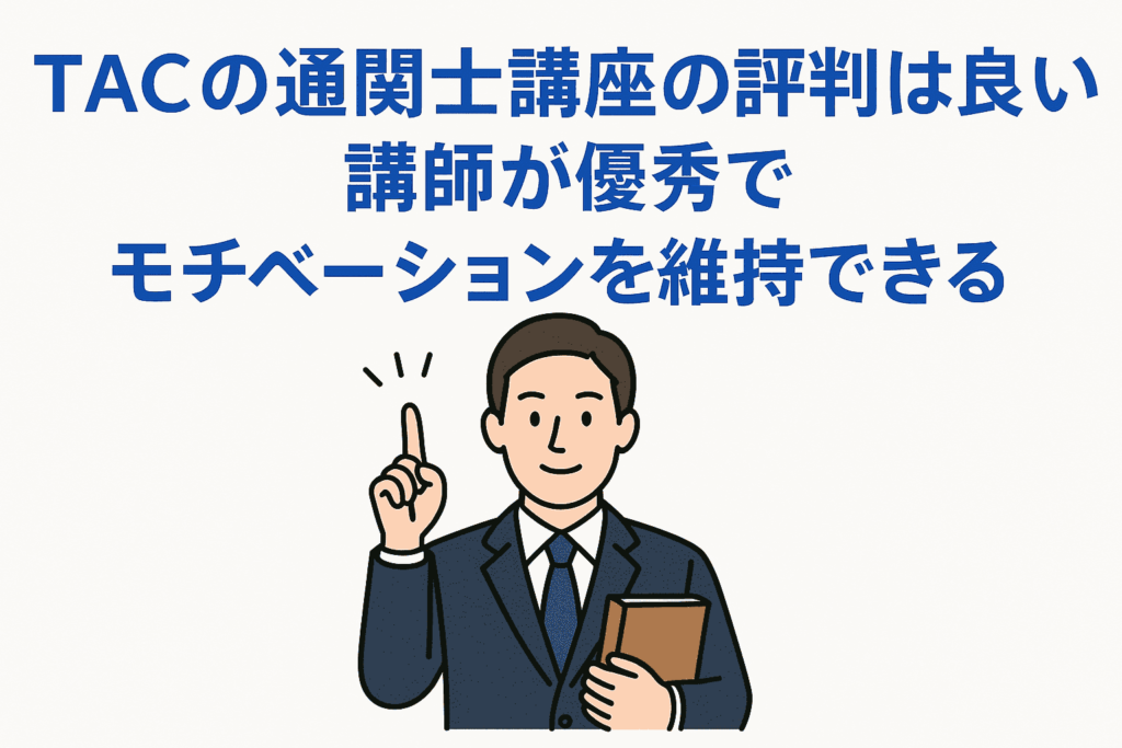 TACの通関士講座の評判は良い