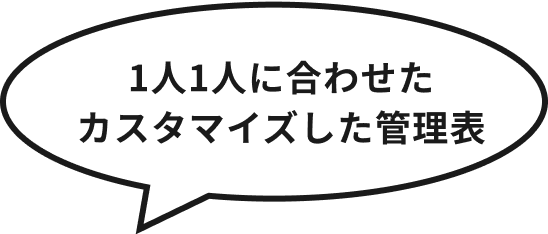 1人1人に合わせたカスタマイズした管理表