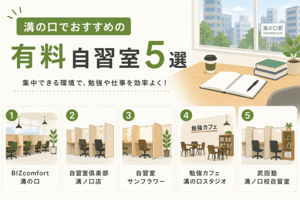 溝の口でおすすめの有料自習室5選