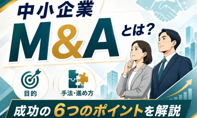 中小企業M&Aとは？目的や手法・進め方・成功の6つのポイントを解説